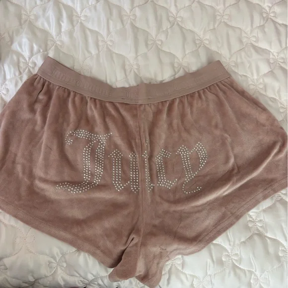 Juicy Couture Tan Velour Lounge Shorts - Picture 2 of 6